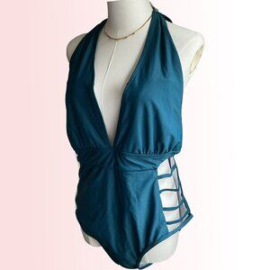 One piece halter swimsuit with side reveal detail by Tempt Me NWT